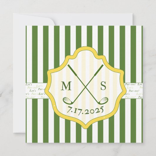 Golfthema uitnodigen - "Par-T-shirt" Kaart (Achterkant)