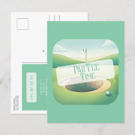 Golfthema verjaardagsuitnodiging Briefkaart