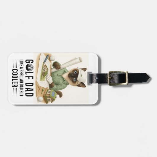 Golfthema voor Cat Lover op Vaderdag Bagagelabel (Voorkant horizontaal)
