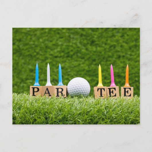 Golfthema voor Let's Par t-shirt voor golffeest Briefkaart (Voorkant)