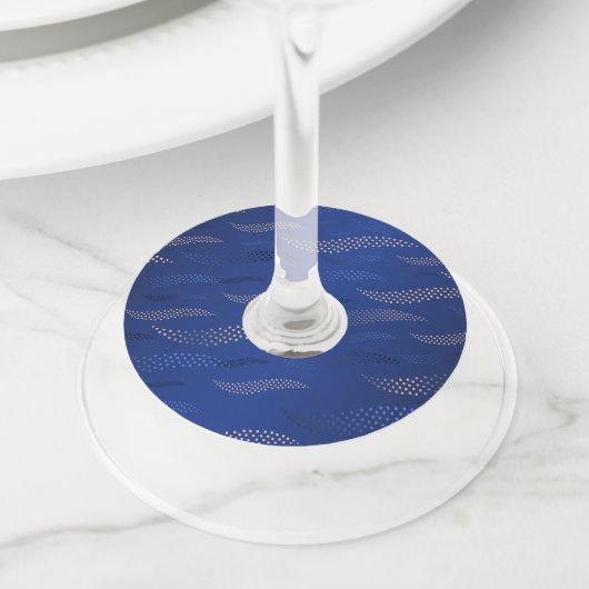 Golftijger (gestileerd patroon) 2 wijnglaslabel (Dichtbij)