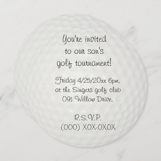 Golftoernooi Kaart (Voorkant / Achterkant)