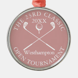 Golftoernooi Klassieke Evenement Stof Roze Prijs Metalen Ornament
