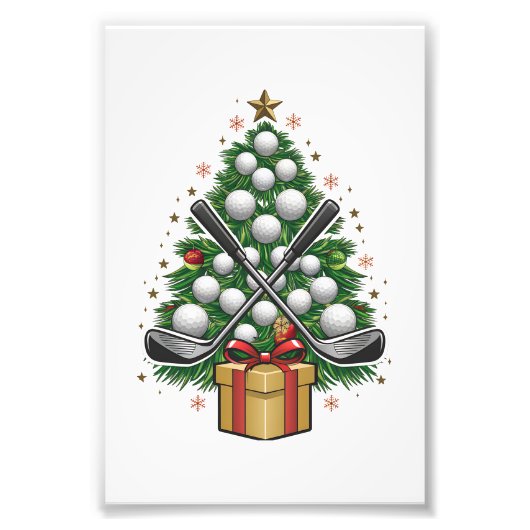 Golfuitrusting Kerstboom Kerst Golf Foto Afdruk (Voorkant)