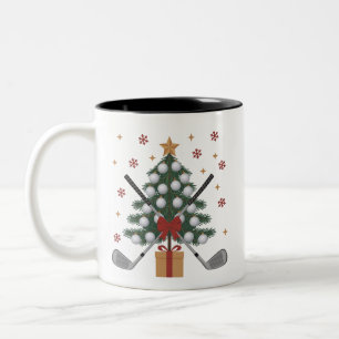 Golfuitrusting Kerstboom Kerst Golf Tweekleurige Koffiemok