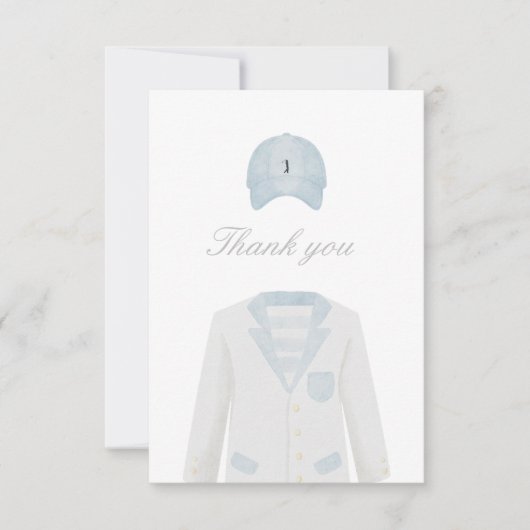 Golfuniform baby shower dank u kaart (Voorkant)
