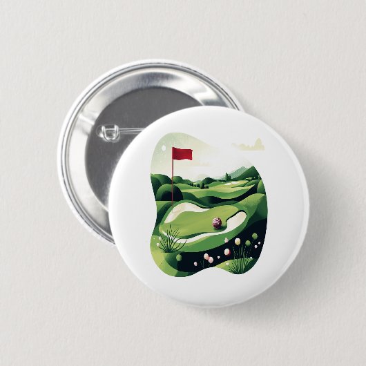 Golfveld spelen ronde button 5,7 cm (Voorkant /achterkant)