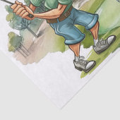 Golfverjaardag met golfer waterverf tissuepapier (Detail)