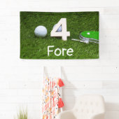 Golfverjaardag voor golfer 4 jaar oude golfer spandoek (Insitu)