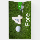 Golfverjaardag voor golfer 4 jaar oude golfer spandoek (Verticaal)