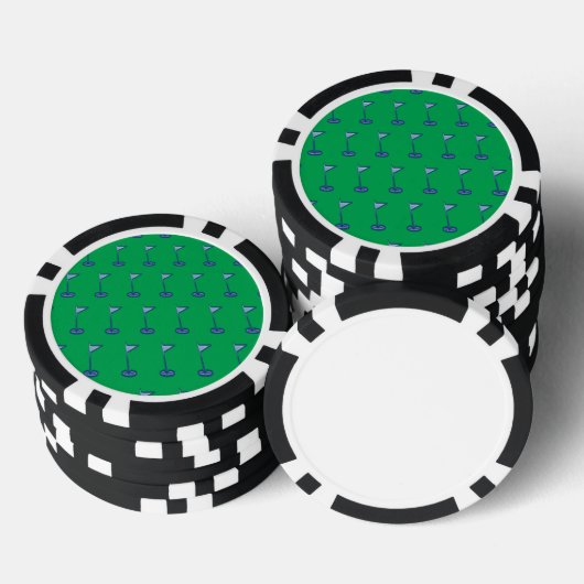 Golfvlag groen pokerchips (Opstapeling)
