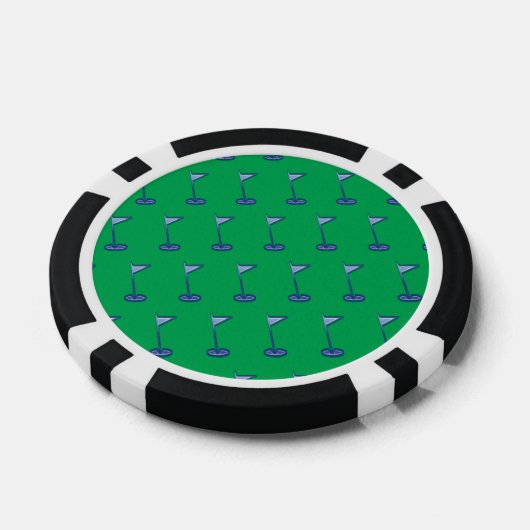 Golfvlag groen pokerchips (Enkel)