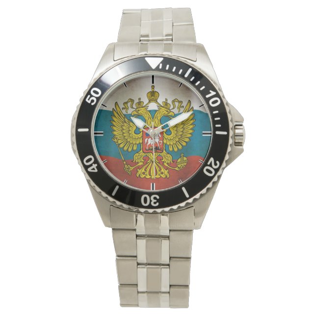 Golfvlag van Rusland Horloge (Voorkant)