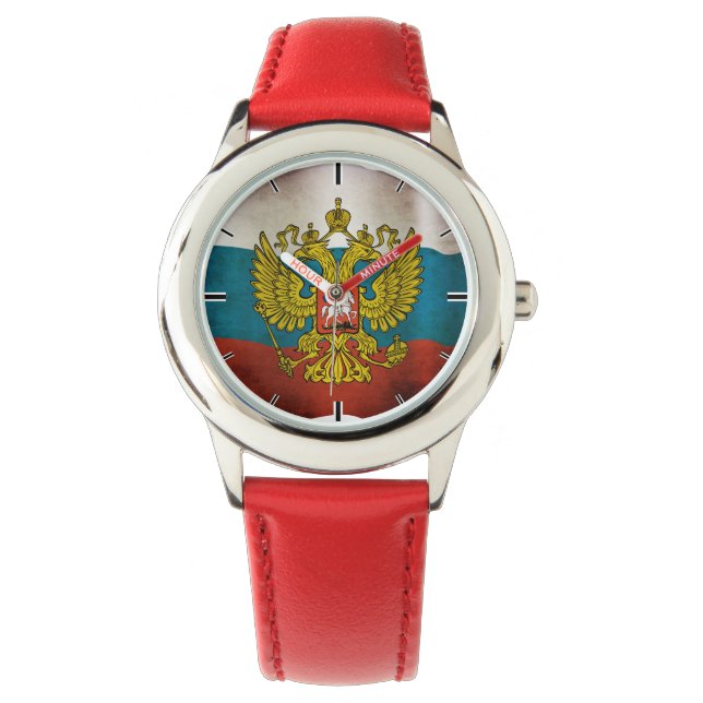 Golfvlag van Rusland Horloge (Voorkant)
