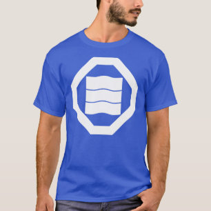 Golfvormige kanji-tekens voor drie op dienblad t-shirt
