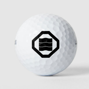 Golfvormige kanji voor drie in Oshiki Golfballen