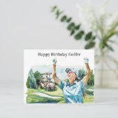 Golfvrouw speelt golfer Kaart (Staand voorkant)