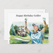 Golfvrouw speelt golfer Kaart (Voorkant / Achterkant)