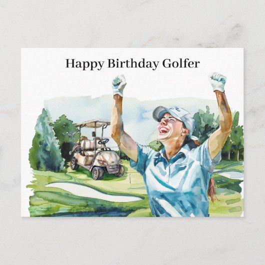 Golfvrouw speelt golfer Kaart (Voorkant)