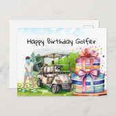 Golfvrouw speelt golfer Kaart (Voorkant / Achterkant)