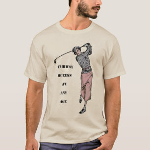  Golfvrouw Swinging de Golfclub URM T-shirt