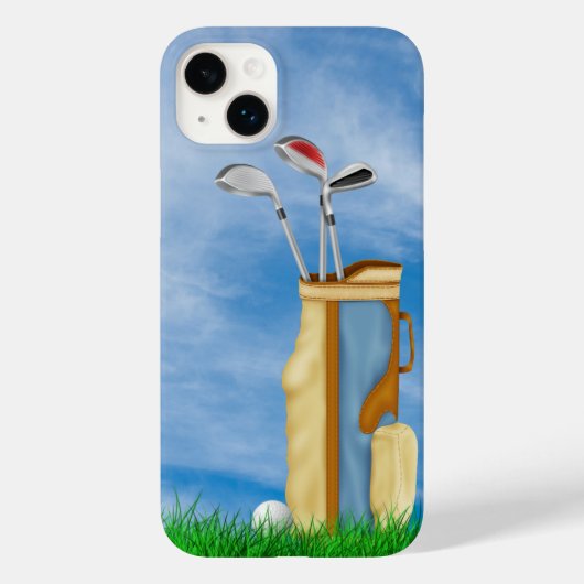 Golfzak en bal in gras Case-Mate iPhone case (Achterkant)
