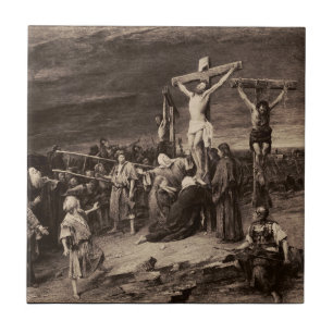 Golgotha-site en Jezus door Munkacsy Tegeltje