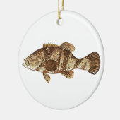 Goliath Grouper Gamefish sea vectorillustratie Keramisch Ornament (Links)