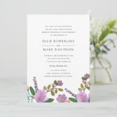 Golightly Floral bruiloft uitnodiging (Staand voorkant)