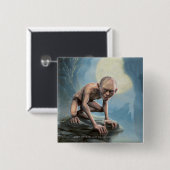 GOLLUM™ met maan Vierkante Button 5,1 Cm (Voorkant /achterkant)