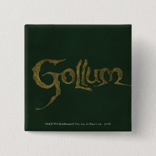 GOLLUM™-naam - gestructureerd Vierkante Button 5,1 Cm
