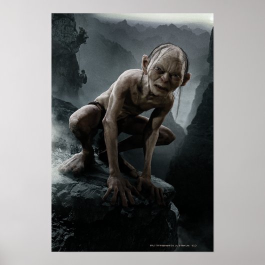 GOLLUM™ op een steen Poster (Voorkant)
