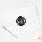 Golve maan konijn ronde sticker (Envelop)