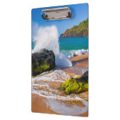 Golven botsten op het strand, Hawaii Klembord (Links)
