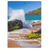 Golven botsten op het strand, Hawaii Klembord (Achterkant)