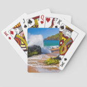 Golven botsten op het strand, Hawaii Speelkaarten (Achterkant)