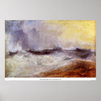 Golven breken tegen de wind door Joseph Turner Poster