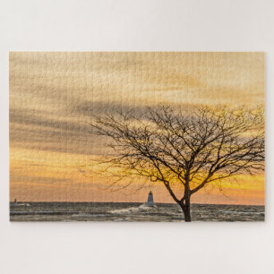 Golven die in Ludington's licht kruipen Legpuzzel