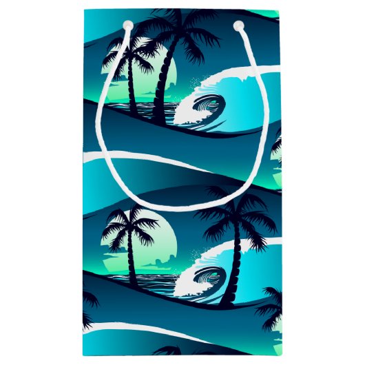 Golven en palmbomen klein cadeauzakje (Achterkant)