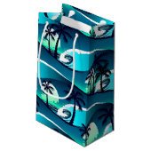 Golven en palmbomen klein cadeauzakje (Achterkant Gekanteld)