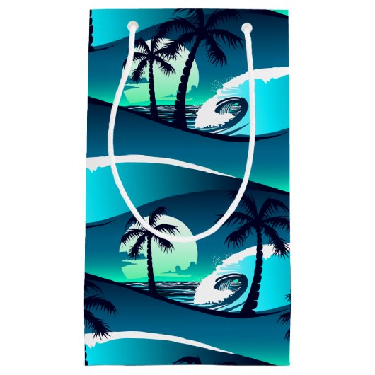 Golven en palmbomen klein cadeauzakje (Voorkant)