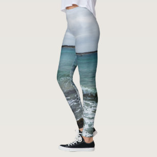 golven en Vissende boten op de oceaan, Leggings