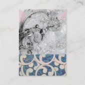 GOLVEN FOTO SJABLOON, helder, levendig grijs blauw Visitekaartje (Achterkant)