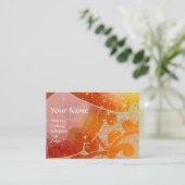 GOLVEN, helder levendig geel bruin paarse blauw Visitekaartje (Staand voorkant)