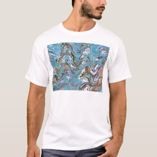 Golven in Abstracte blauw acrylzuur T-shirt