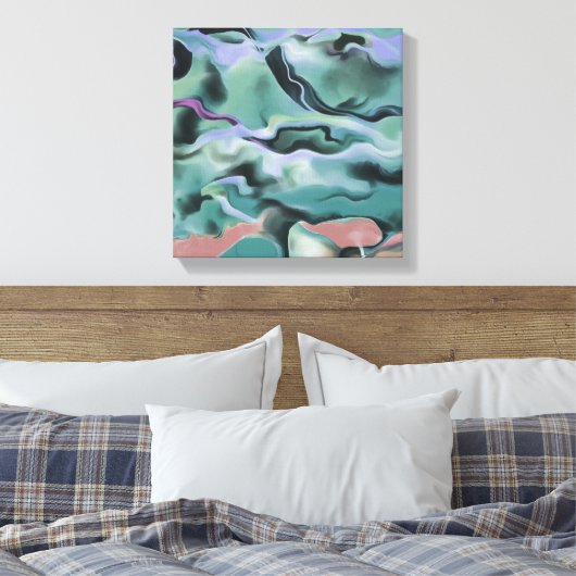 Golven in Abstracte kunst van het harmonische acry Canvas Afdruk (Insitu (Slaapkamer))