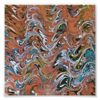Golven in de Abstracte kunst van rood en blauw acr