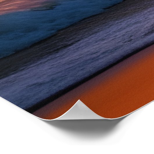 Golven In De Oceaan met zonsondergang Poster (Hoek)
