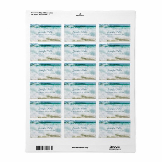 Golven in olie Handgeschreven Script tekst Chique  Etiket (Full Sheet)