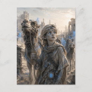 Golven / Kameelherder / Woestijn Briefkaart